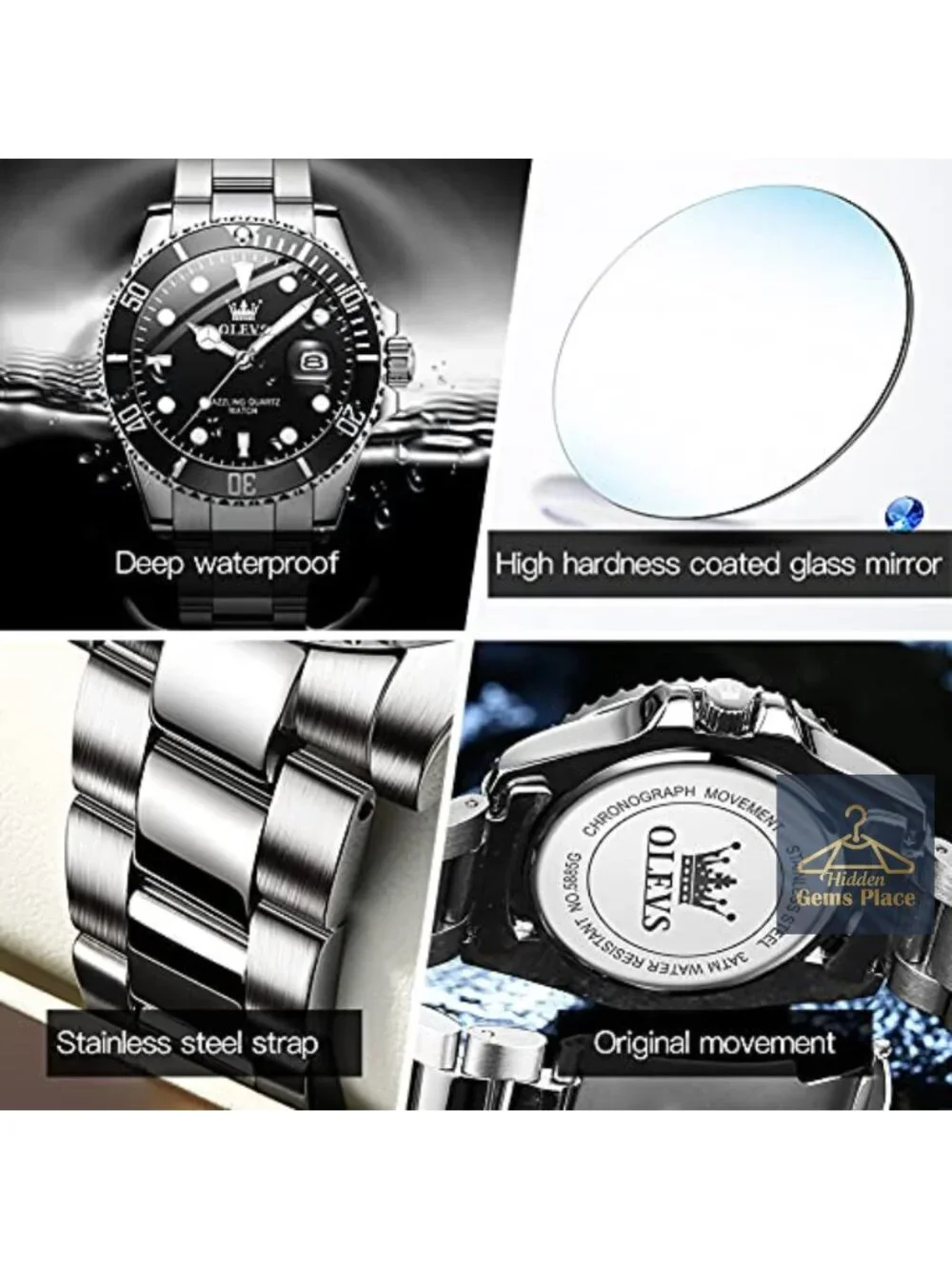 Men's Classic Luxury Business Dress Watch Quartz Stainless Steel Band Luminous